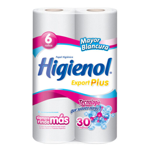 Papel Higiénico Higienol Export Hoja Simple 30 Metros X 6 Rollos Leburé